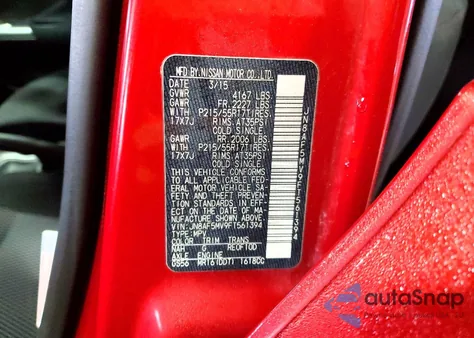 2015 Nissan Juke S z USA, uszkodzony, nr VIN JN8AF5MV9FT561394